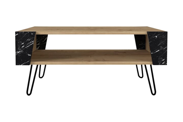 Sohvapöytä Arrien 90 cm - Luonnonväri/Musta - Marmoripöydät - Sohvapöytä