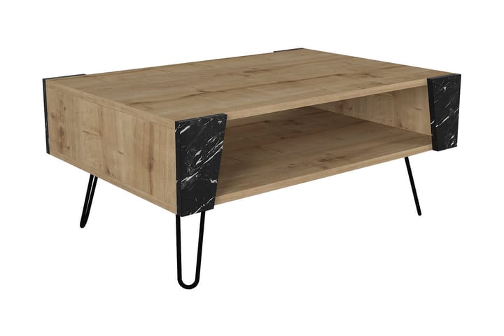 Sohvapöytä Arrien 90 cm - Luonnonväri/Musta - Marmoripöydät - Sohvapöytä