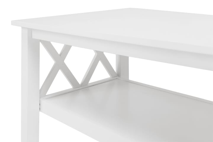 Sohvapöytä Aveza 120 cm Säilytyksellä Hylly - Valkoinen - Sohvapöytä