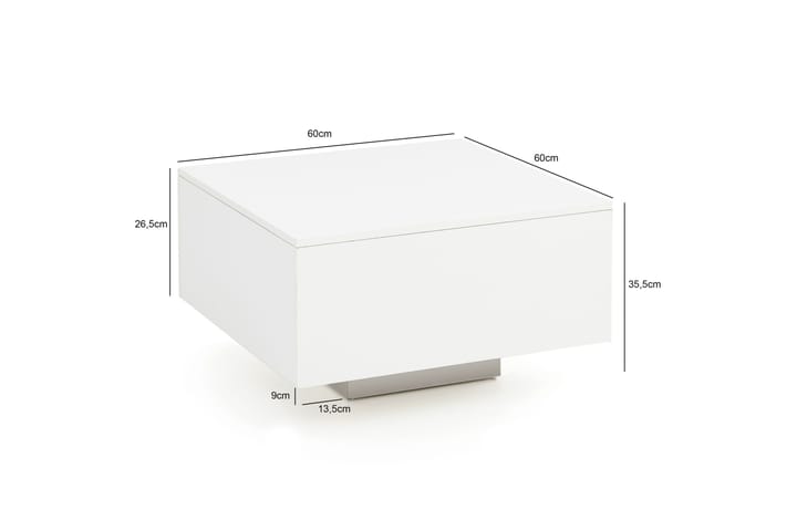 Sohvapöytä Bacarri 60 cm Säilytyksellä - Valkoinen - Sohvapöytä
