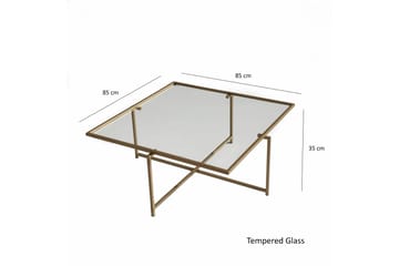 Sohvapöytä Bahata 85x35x85 cm - Kulta - Huonekalut - Pöytä & ruokailuryhmä - Sohvapöytä