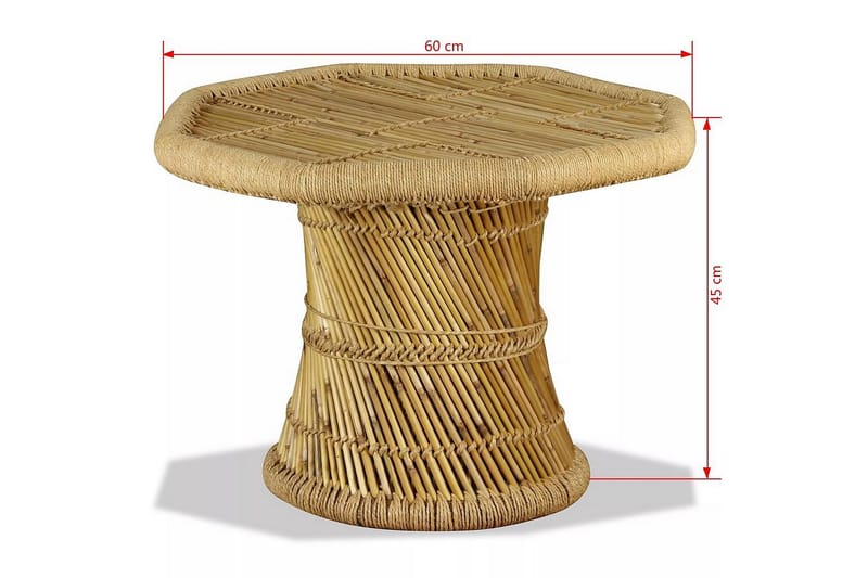 Sohvapöytä bambu kahdeksankulmio 60x60x45 cm - Ruskea - Huonekalut - Pöytä & ruokailuryhmä - Sohvapöytä