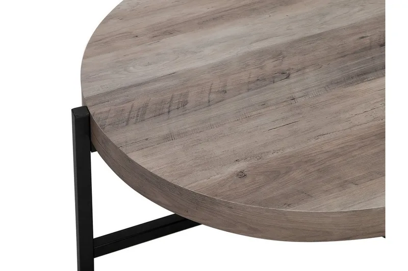 Sohvapöytä Baneira 80 cm Pyöreä - Ruskeanharmaa/Musta - Huonekalut - Pöytä & ruokailuryhmä - Sohvapöytä
