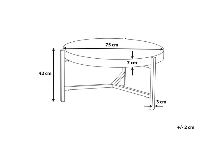 Sohvapöytä Baneira 80 cm Pyöreä - Ruskeanharmaa/Musta - Sohvapöytä