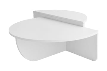 Sohvapöytä Barney 90x30x90 cm Soikea - Valkoinen - Huonekalut - Pöytä & ruokailuryhmä - Sohvapöytä