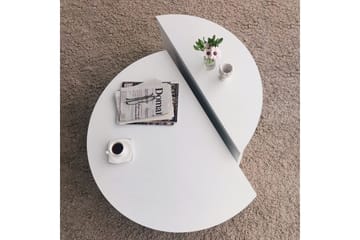 Sohvapöytä Barney 90x30x90 cm Soikea - Valkoinen - Huonekalut - Pöytä & ruokailuryhmä - Sohvapöytä