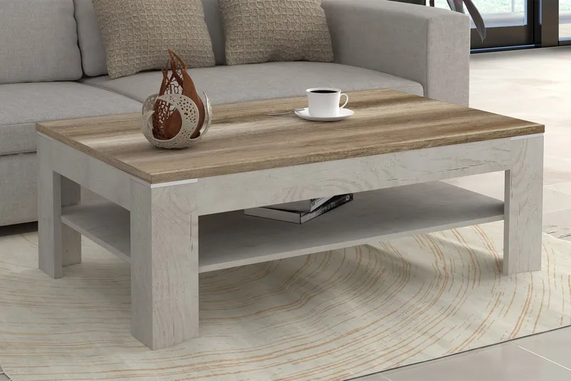 Sohvapöytä Belaugh 120 cm Säilytyksellä Hylly - Ruskea/Harmaa - Huonekalut - Pöytä & ruokailuryhmä - Sohvapöytä