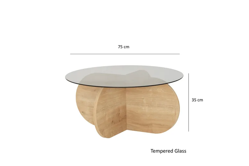 Sohvapöytä Belgin 75 cm - Harmaa - Huonekalut - Pöytä & ruokailuryhmä - Sohvapöytä