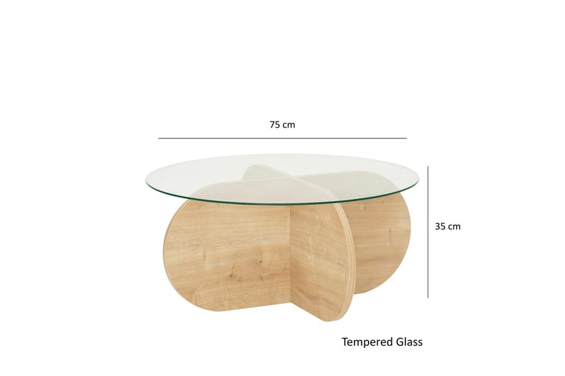 Sohvapöytä Belgin 75 cm - Tammi - Huonekalut - Pöytä & ruokailuryhmä - Sohvapöytä
