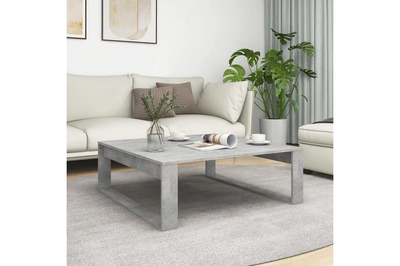 Sohvapöytä betoninharmaa 100x100x35 cm lastulevy - Harmaa - Huonekalut - Pöytä & ruokailuryhmä - Sohvapöytä