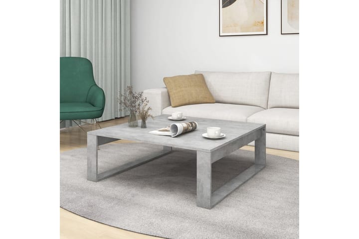 Sohvapöytä betoninharmaa 100x100x35 cm lastulevy - Harmaa - Sohvapöytä