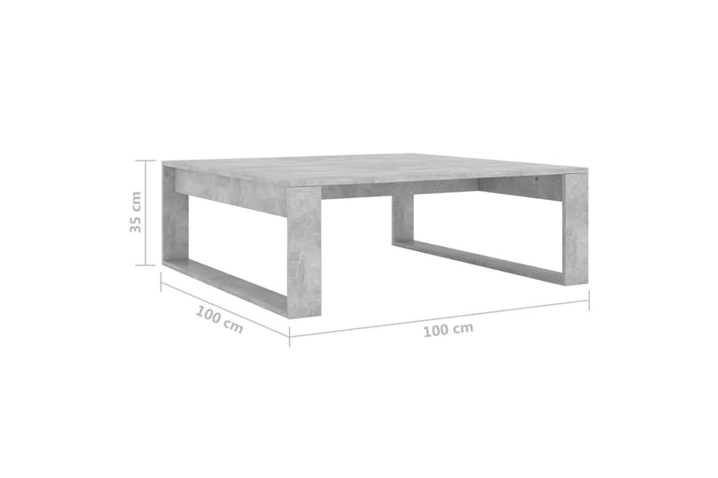 Sohvapöytä betoninharmaa 100x100x35 cm lastulevy - Harmaa - Huonekalut - Pöytä & ruokailuryhmä - Sohvapöytä