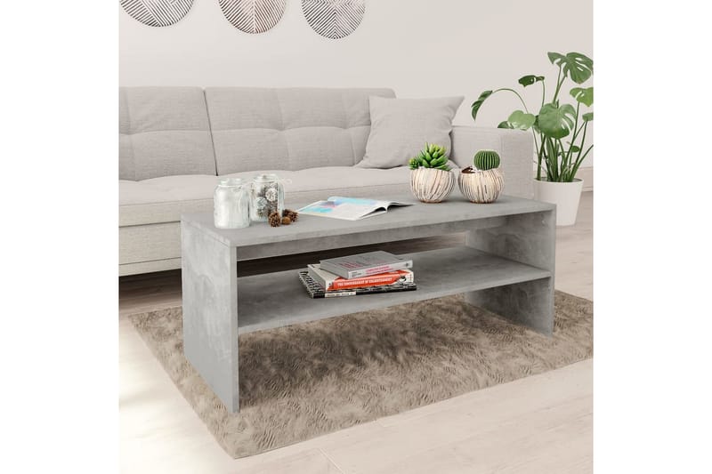 Sohvapöytä betoninharmaa 100x40x40 cm lastulevy - Harmaa - Huonekalut - Pöytä & ruokailuryhmä - Sohvapöytä