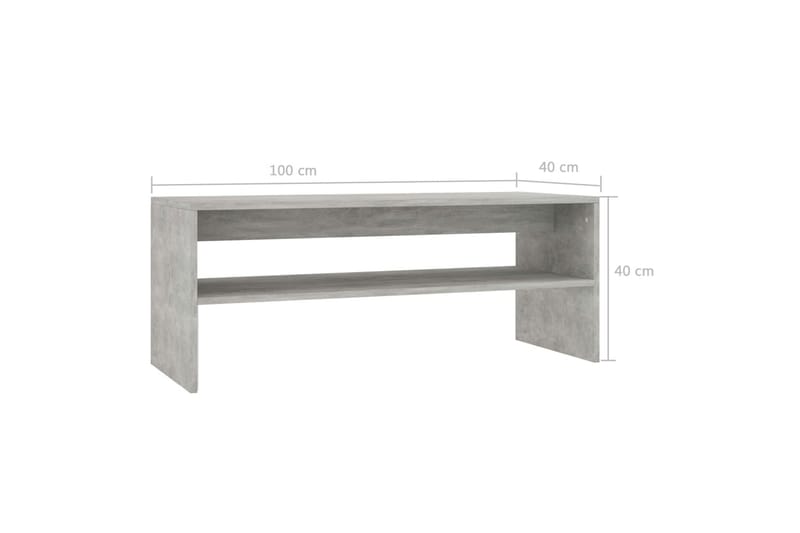 Sohvapöytä betoninharmaa 100x40x40 cm lastulevy - Harmaa - Huonekalut - Pöytä & ruokailuryhmä - Sohvapöytä