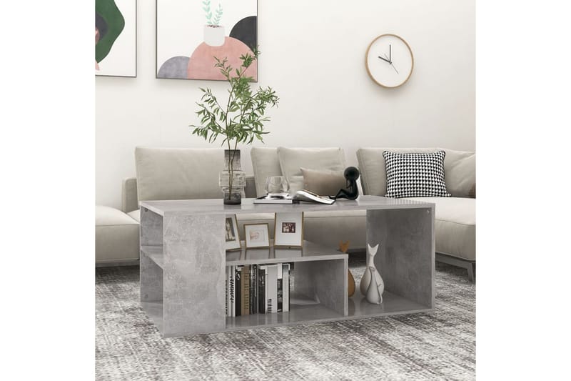 Sohvapöytä betoninharmaa 100x50x40 cm lastulevy - Huonekalut - Pöytä & ruokailuryhmä - Sohvapöytä