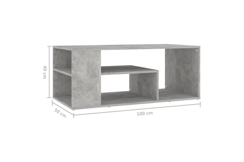 Sohvapöytä betoninharmaa 100x50x40 cm lastulevy - Huonekalut - Pöytä & ruokailuryhmä - Sohvapöytä