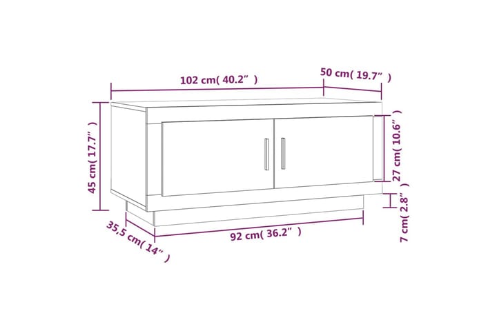 Sohvapöytä betoninharmaa 102x50x45 cm tekninen puu - Harmaa - Sohvapöytä