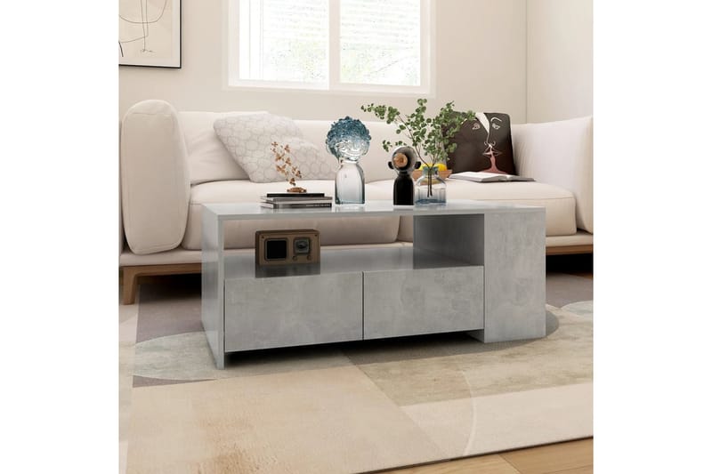 Sohvapöytä betoninharmaa 102x55x42 cm tekninen puu - Harmaa - Huonekalut - Pöytä & ruokailuryhmä - Sohvapöytä