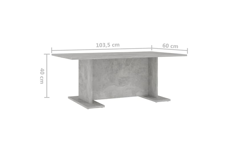 Sohvapöytä betoninharmaa 103,5x60x40 cm lastulevy - Huonekalut - Pöytä & ruokailuryhmä - Sohvapöytä