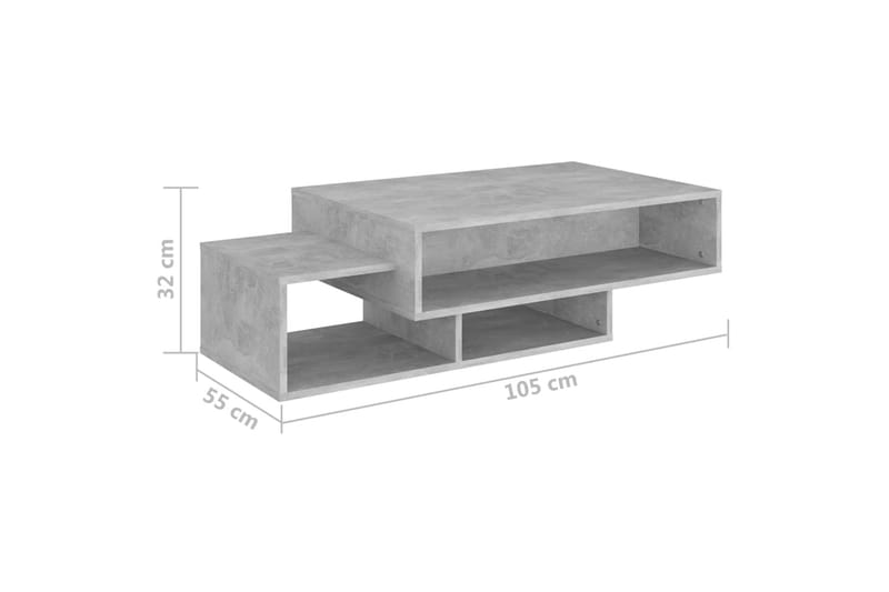 Sohvapöytä betoninharmaa 105x55x32 cm lastulevy - Harmaa - Huonekalut - Pöytä & ruokailuryhmä - Sohvapöytä