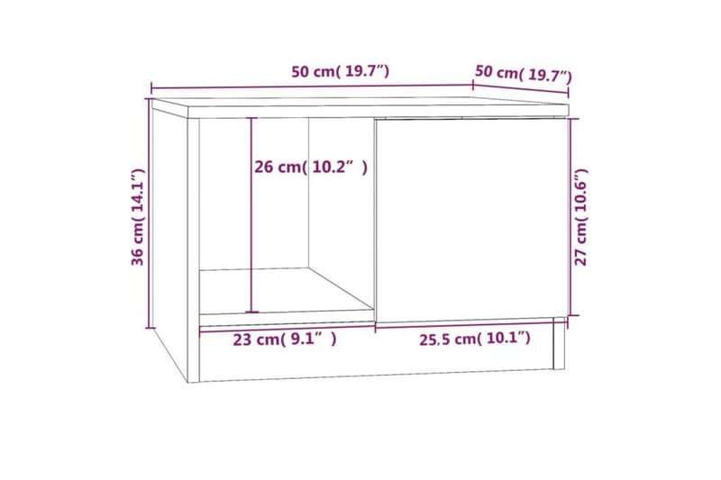 Sohvapöytä betoninharmaa 50x50x36 cm tekninen puu - Harmaa - Sohvapöytä