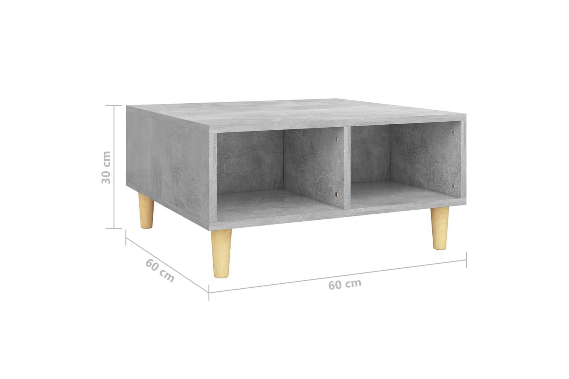 Sohvapöytä betoninharmaa 60x60x30 cm lastulevy - Harmaa - Huonekalut - Pöytä & ruokailuryhmä - Sohvapöytä