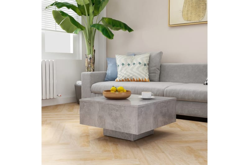 Sohvapöytä betoninharmaa 60x60x31,5 cm lastulevy - Huonekalut - Pöytä & ruokailuryhmä - Sohvapöytä