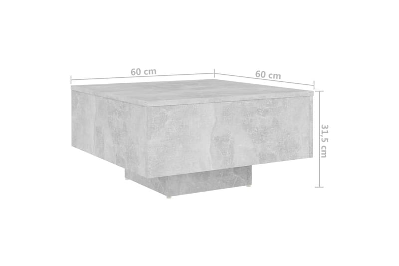 Sohvapöytä betoninharmaa 60x60x31,5 cm lastulevy - Huonekalut - Pöytä & ruokailuryhmä - Sohvapöytä