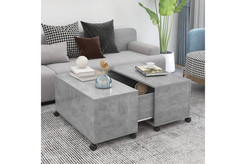 Sohvapöytä betoninharmaa 75x75x38 cm lastulevy - Huonekalut - Pöytä & ruokailuryhmä - Sohvapöytä