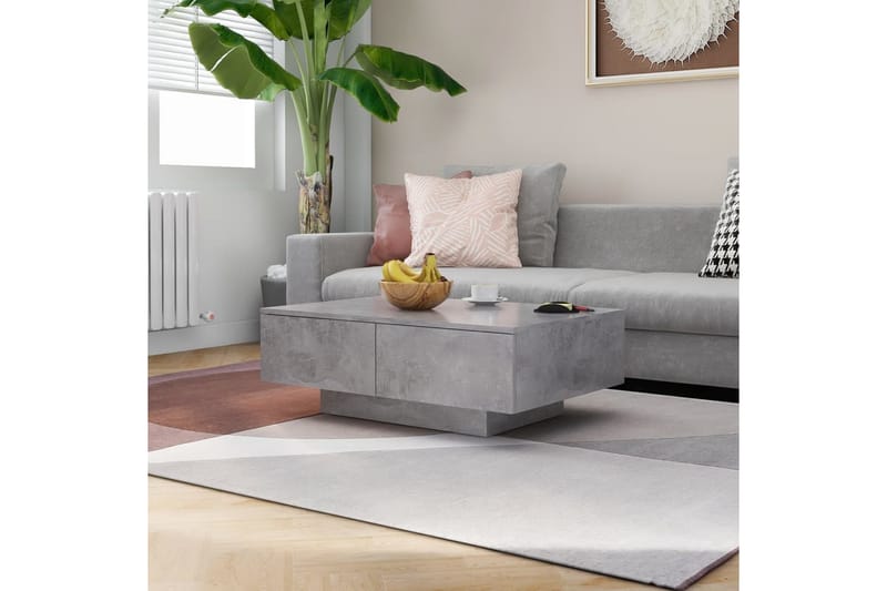 Sohvapöytä betoninharmaa 90x60x31 cm lastulevy - Huonekalut - Pöytä & ruokailuryhmä - Sohvapöytä