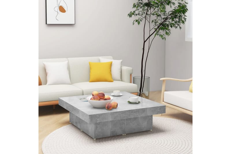 Sohvapöytä betoninharmaa 90x90x28 cm lastulevy - Huonekalut - Pöytä & ruokailuryhmä - Sohvapöytä