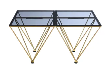 Sohvapöytä Bijou 80 cm - Savunvärinen Lasi/Messinki - Huonekalut - Pöytä & ruokailuryhmä - Sohvapöytä