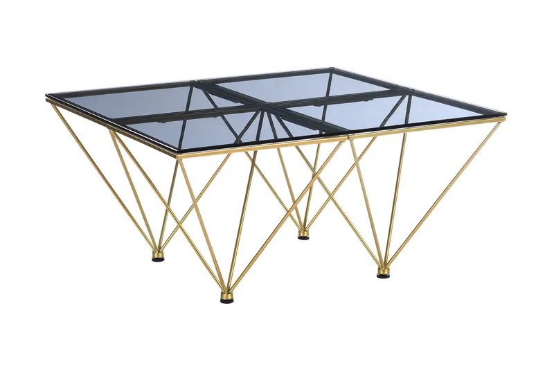 Sohvapöytä Bijou 80 cm - Savunvärinen Lasi/Messinki - Huonekalut - Pöytä & ruokailuryhmä - Sohvapöytä