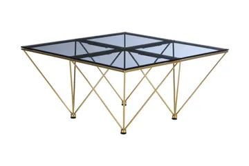 Sohvapöytä Bijou 80 cm - Savunvärinen Lasi/Messinki - Huonekalut - Pöytä & ruokailuryhmä - Sohvapöytä