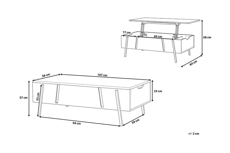 Sohvapöytä Blackpool 107 cm - Huonekalut - Pöytä & ruokailuryhmä - Sohvapöytä