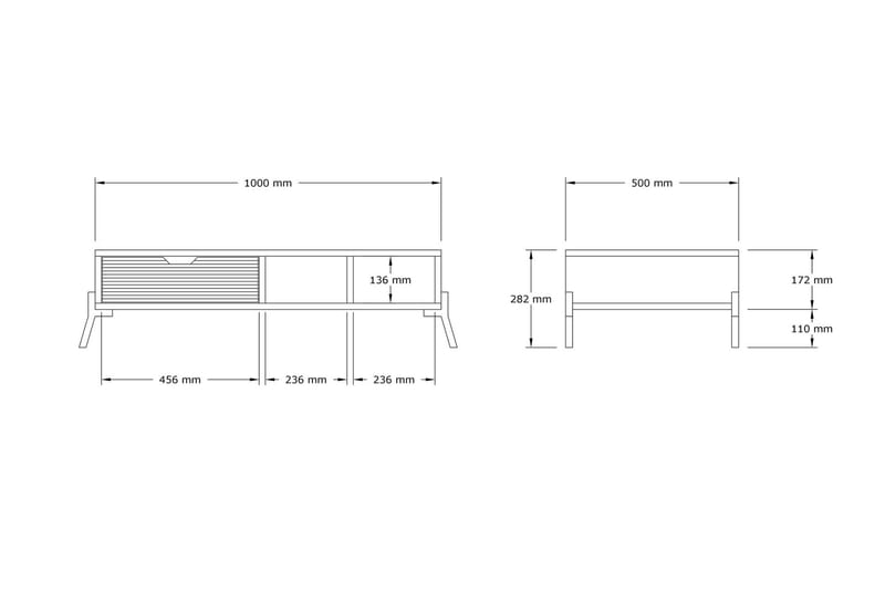 Sohvapöytä Boombar 100x28,2x100 cm - Sininen - Huonekalut - Pöytä & ruokailuryhmä - Sohvapöytä