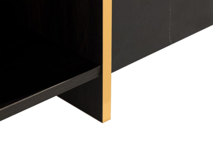 Sohvapöytä Brassington 104 cm Säilytyksellä laatikot+hyllyt - Musta/Kulta - Marmoripöydät - Sohvapöytä