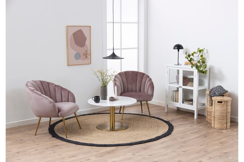 Sohvapöytä Brookmont 80 cm Pyöreä - Valkoinen - Huonekalut - Pöytä & ruokailuryhmä - Sohvapöytä