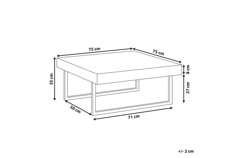 Sohvapöytä Champoux 75 cm - Harmaa - Huonekalut - Pöytä & ruokailuryhmä - Sohvapöytä