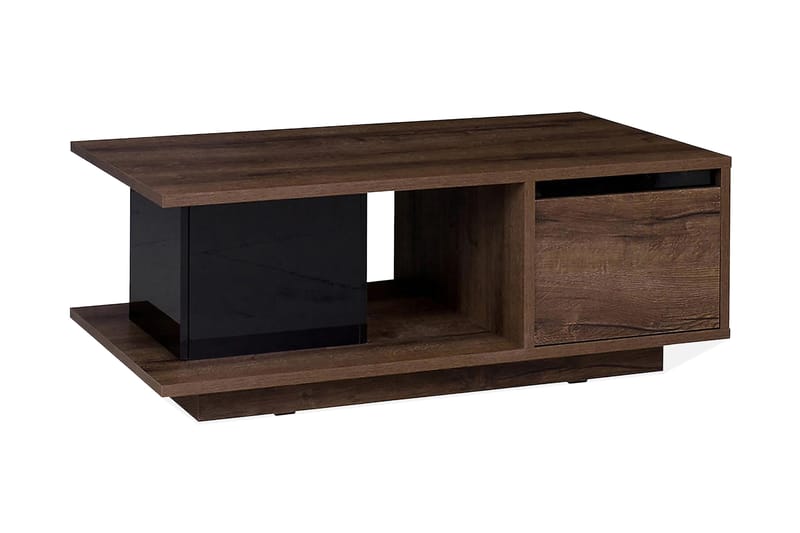 Sohvapöytä Charon 120 cm Säilytyksellä, Pähkinänruskea/Musta