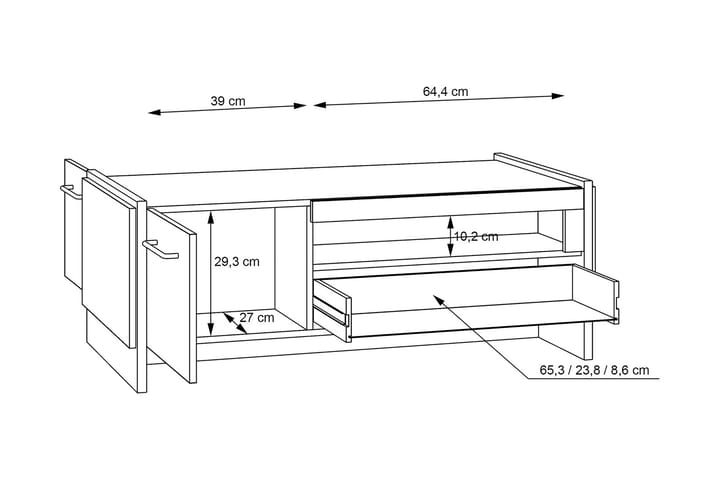 Sohvapöytä Chepelare 117 cm - Ruskea/Musta - Sohvapöytä