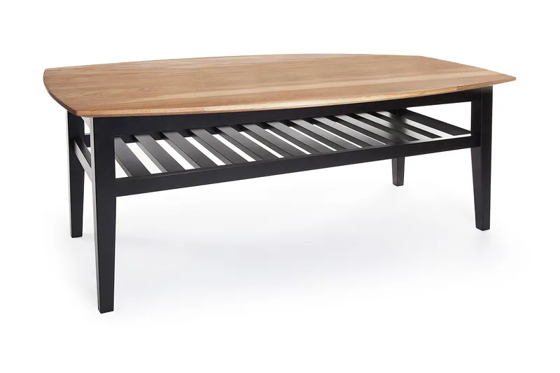 Sohvapöytä Chicago 130 cm Säilytyksellä Hylly Tammi/Musta, Tammi/Musta