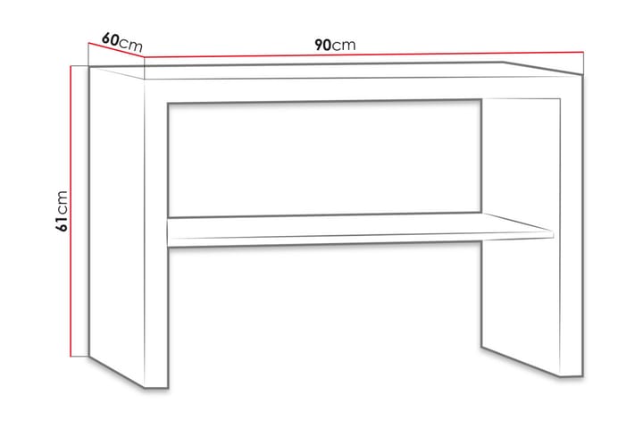 Sohvapöytä Ciborro 90 cm Säilytyksellä Hyllyt - Beige/Harmaa - Sohvapöytä