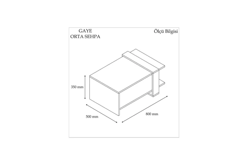 Sohvapöytä Cierpial 80 cm Säilytyksellä Hylly - Pähkinänruskea/Harmaa - Huonekalut - Pöytä & ruokailuryhmä - Sohvapöytä