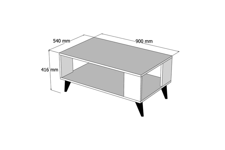 Sohvapöytä Citira 90 cm Säilytyksellä Hylly - Tummanruskea - Sohvapöytä