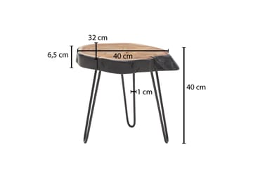 Sohvapöytä Clanton 40 cm Pyöreä - Ruskea/Musta - Huonekalut - Pöytä & ruokailuryhmä - Sohvapöytä