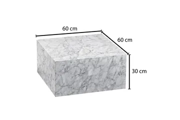 Sohvapöytä Clanton 60 cm Marmorikuvio - Valkoinen/Harmaa - Huonekalut - Pöytä & ruokailuryhmä - Sohvapöytä