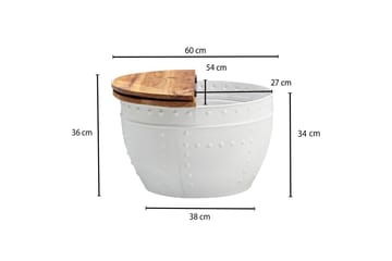 Sohvapöytä Clanton 60 cm Pyöreä - Ruskea/Valkoinen - Huonekalut - Pöytä & ruokailuryhmä - Sohvapöytä