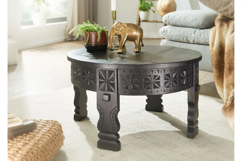 Sohvapöytä Clanton 60 cm Pyöreä - Musta - Huonekalut - Pöytä & ruokailuryhmä - Sohvapöytä