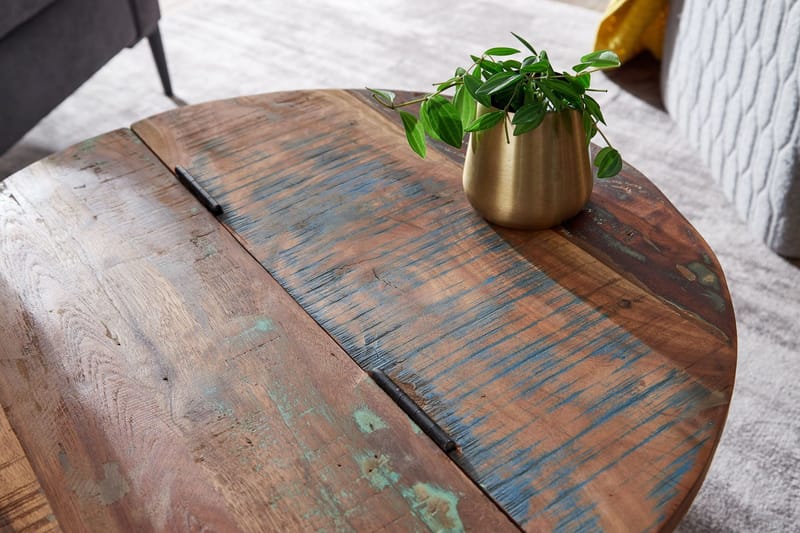 Sohvapöytä Clanton 60 cm Pyöreä - Ruskea/Valkoinen - Huonekalut - Pöytä & ruokailuryhmä - Sohvapöytä